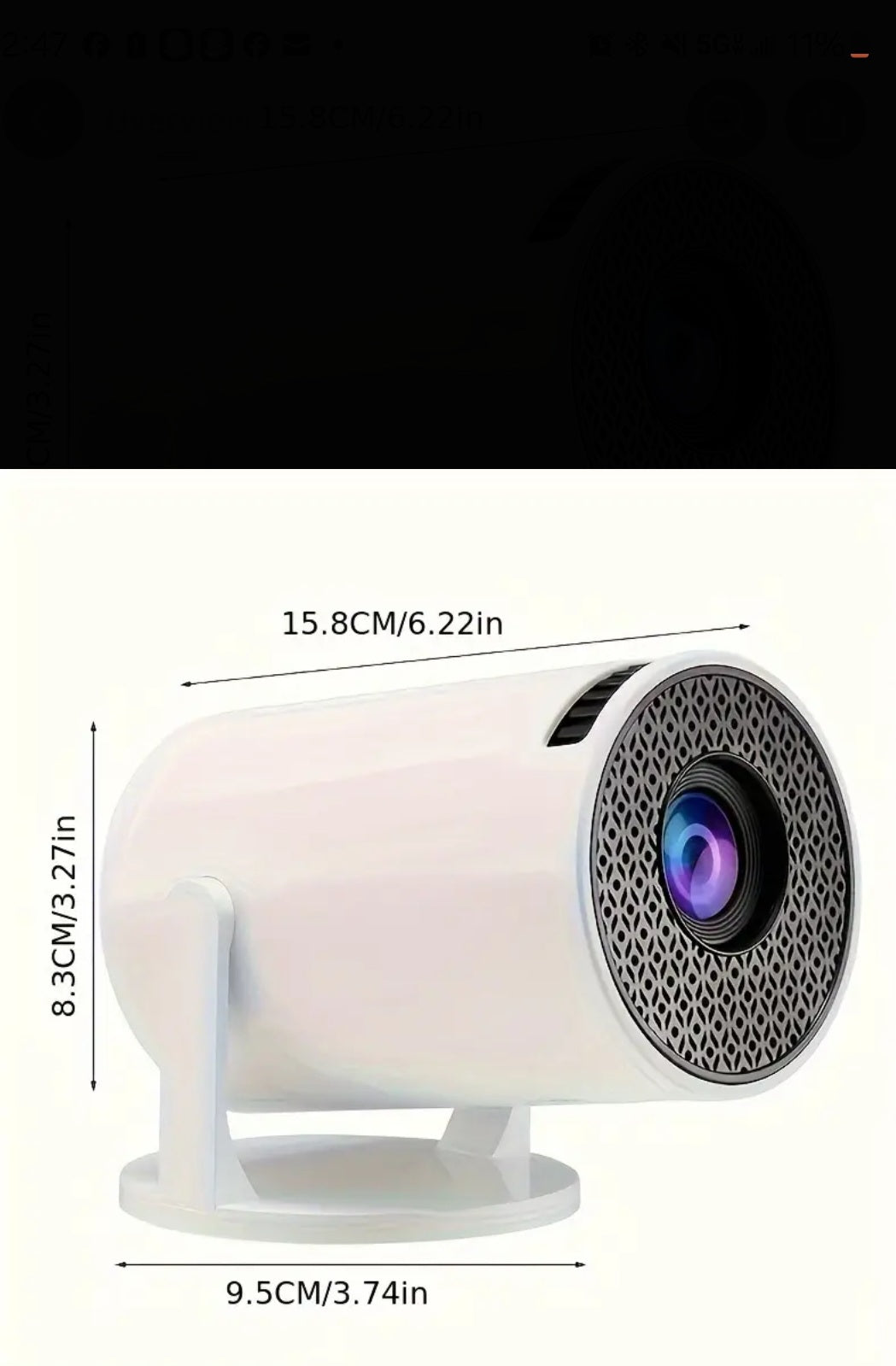 Mini Projector with WiFi and Bluetooth|Outdoor Portable Projector 1080P/4K Support|Smart Projector with Auto Keystone Correction|Home/Movie Projector |2024 US Version