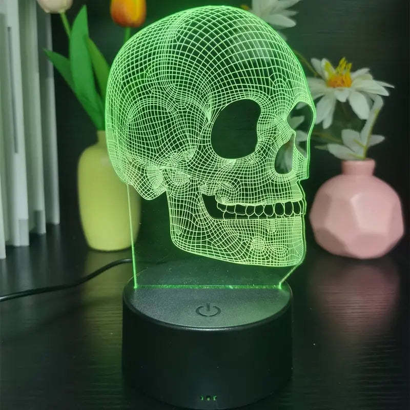 3D Small Night Lamp Halloween Skull Outdoor Light LED Energy Saving Lamp Gift Decoration Birthday Christmas Gifts